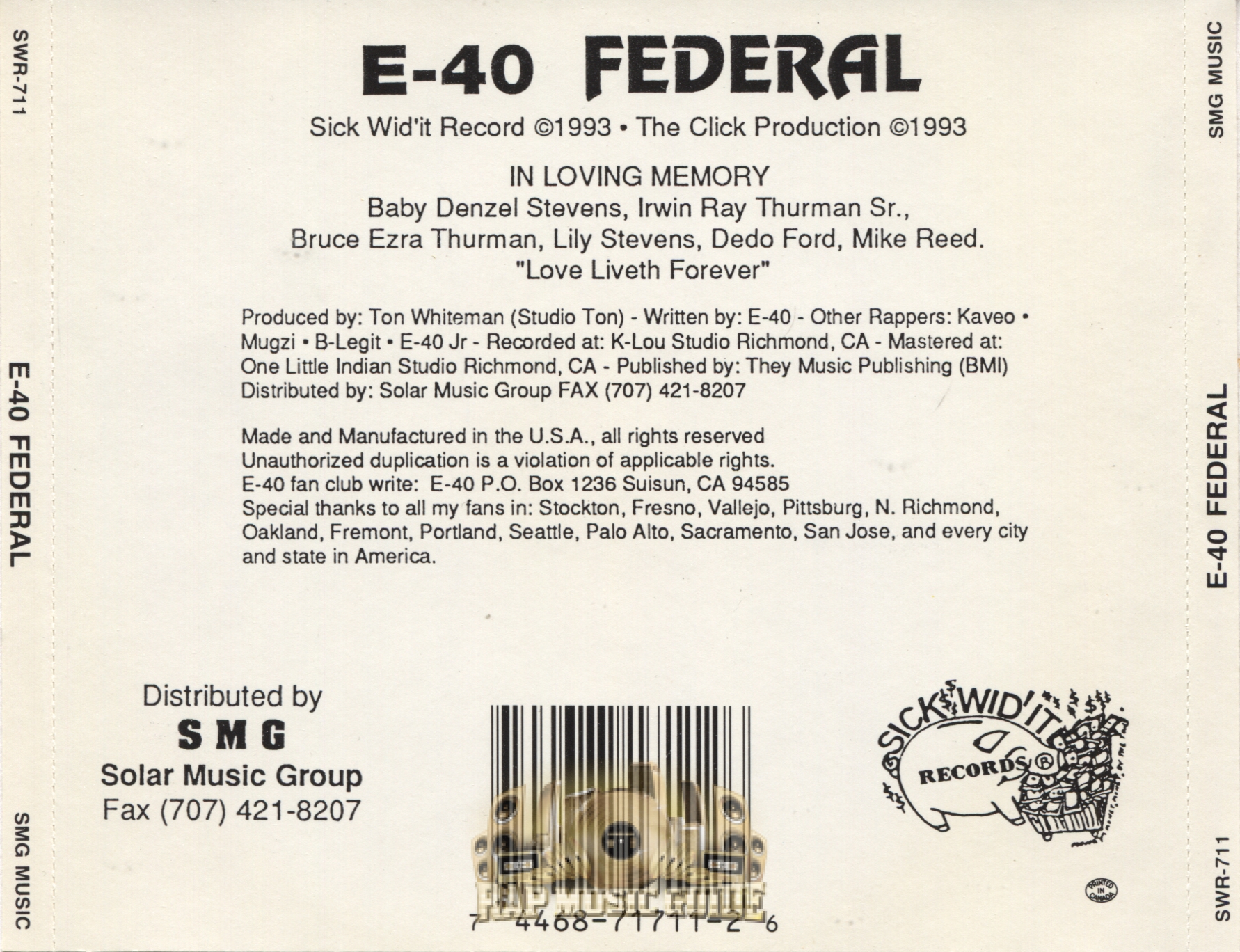 E-40 - Federal: 1st Press. CD | Rap Music Guide